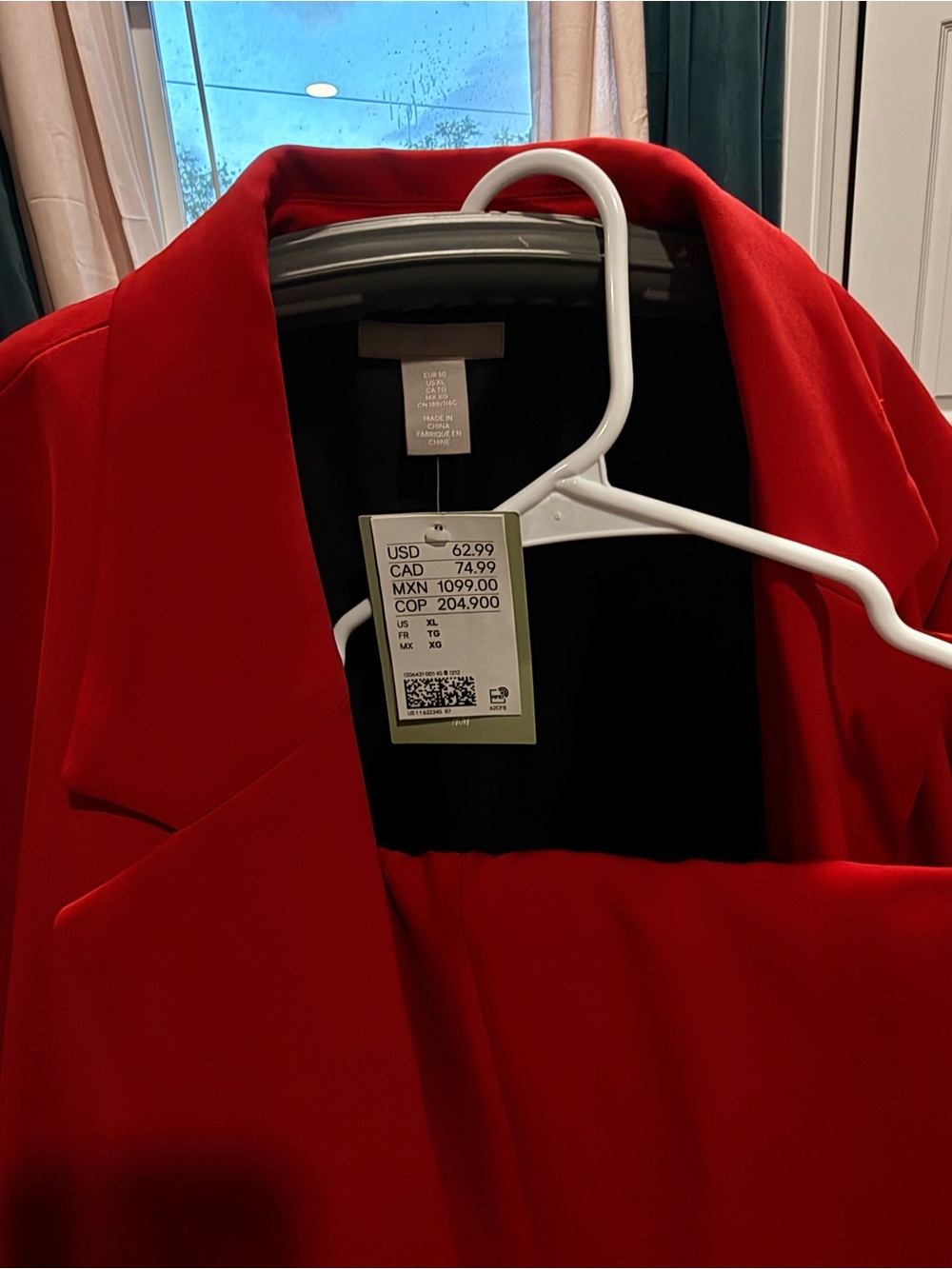 H&M Red Women's Blazer Jacket - Classic Tailored Fit